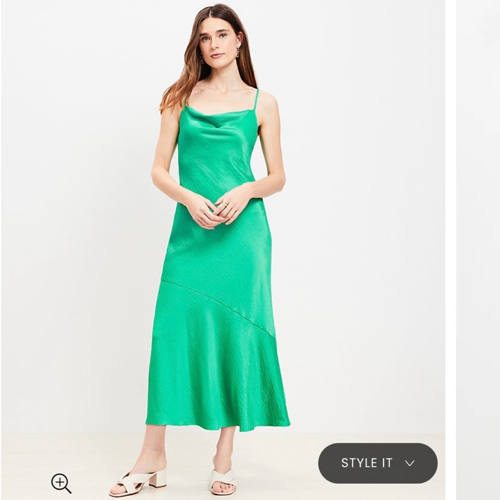 Loft cowl neck maxi slip dress